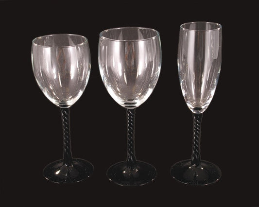 Angelique Black Glassware | Premium Rental