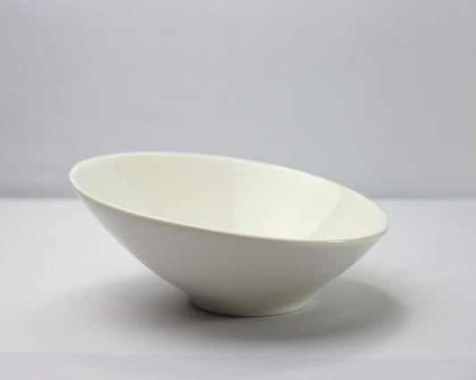 Ceramic Bowl Half White 8" | Premium Rental