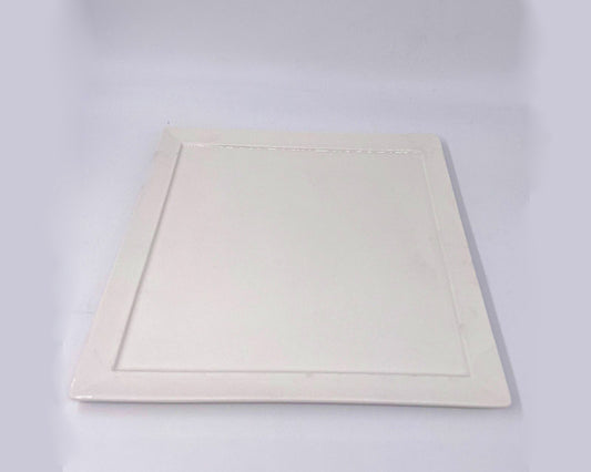 Ceramic White Square Plate 9.5" | Premium Rental