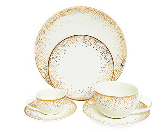 Cream with Gold Dot Coupe China | Premium Rental