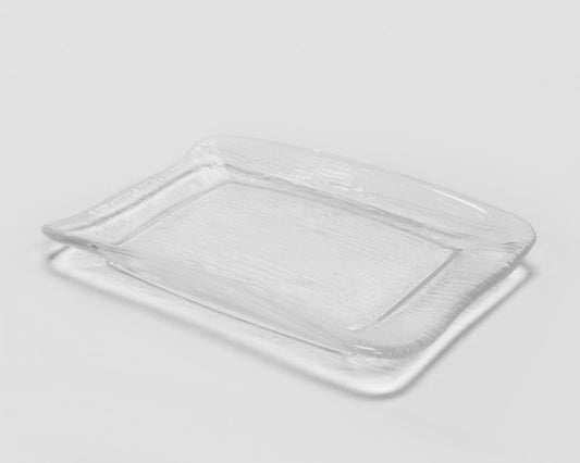 Glass Rectangle Clear Plate | Premium Rental