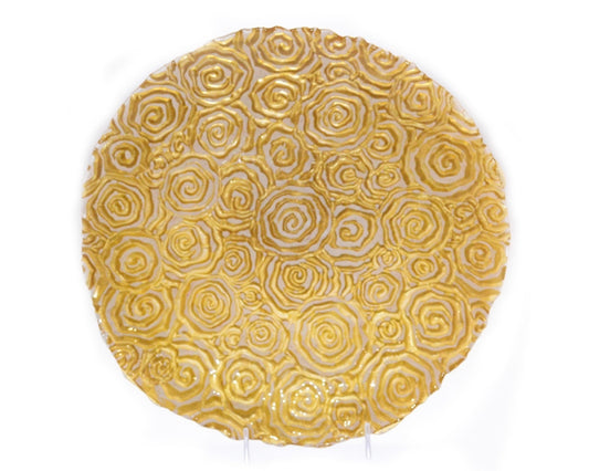 Gold and White Swirl Plate | Premium Rental