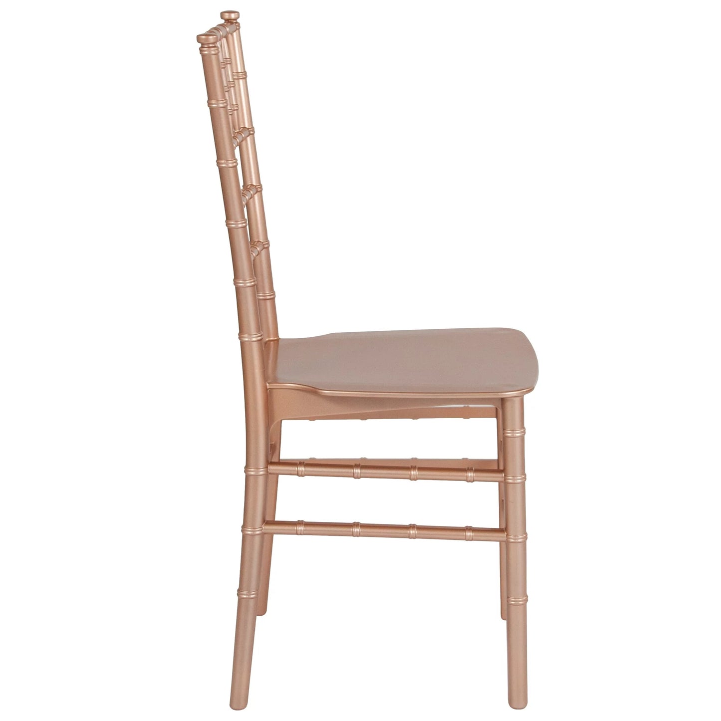 OpuLux Events Rose Gold Resin Chiavari Chair – Where Elegance Meets Durability