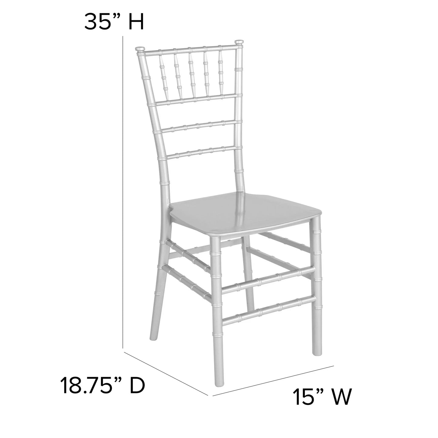 OpuLux Events Silver Resin Chiavari Chair – Where Elegance Meets Durability