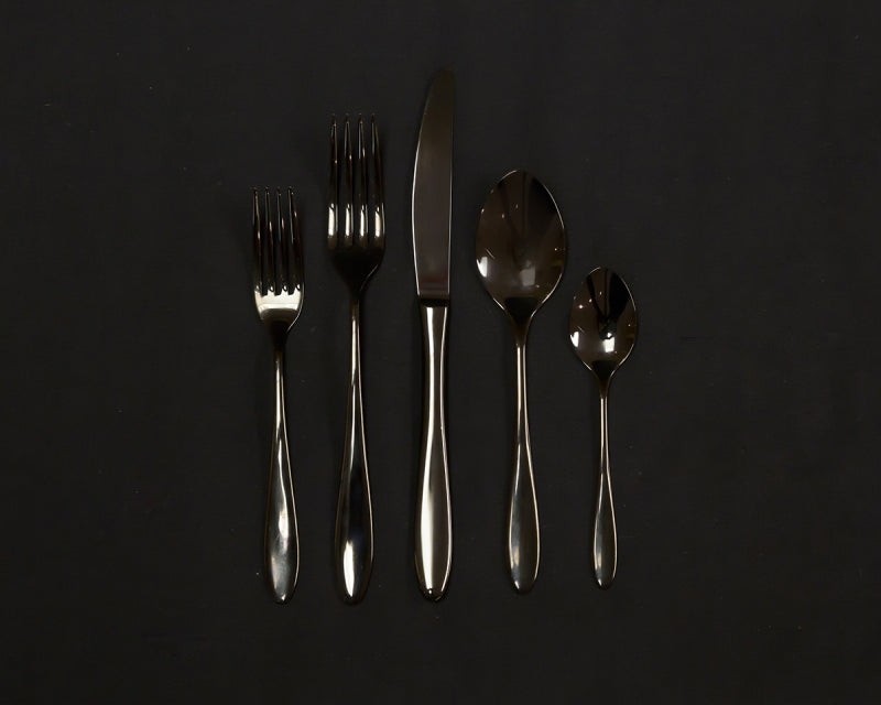 Titanium Black Flatware | Premium Rental