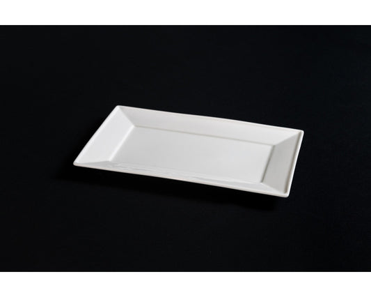 White Rectangle Dinner Plate 11.5"X7" | Premium Rental