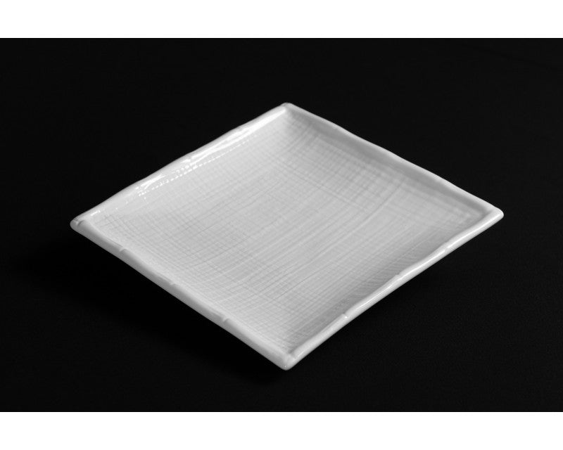 White Square Bamboo Plate 10" | Premium Rental
