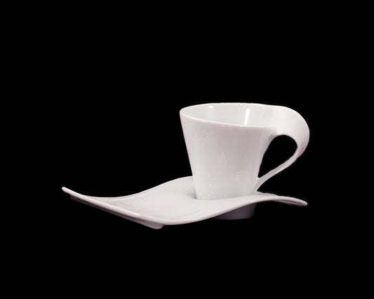 White Wave Demi Cup and Saucer | Premium Rental